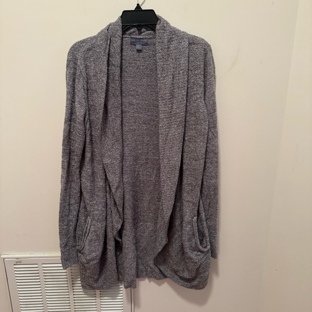 Barefoot Dreams CozyChic Lite gray cardigan size medium